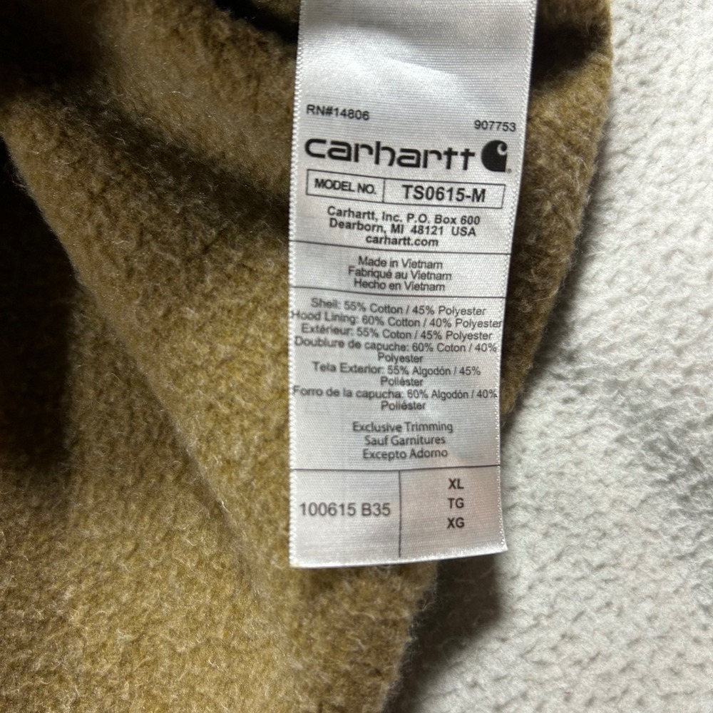 Carhartt Rain Defender Hoodie Mens XL Brown Loose Fit Pullover Workwear - Picture 6 of 6